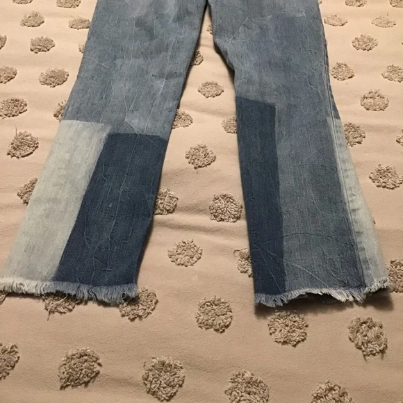 Aeropostale Ankle Straight Jeans. Distressed,Frayed Hem, Color Blocking.  Sz 2 - Picture 4 of 11